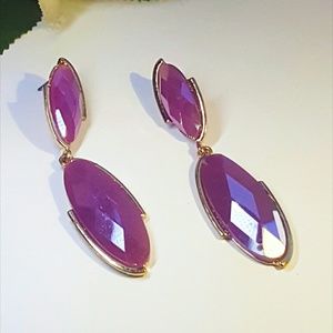 Oval Shape purple drop pendant